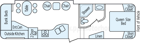 31' 2010 K-Z Durango 1500 w/Slide - Bunk House Floorplan