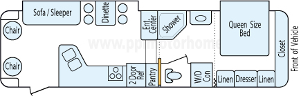 33' 2004 Nu-Wa Hitchhiker II Ls w/2 Slides Floorplan