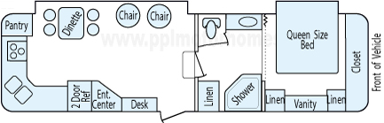 30' 2001 King Of The Road Royalite w/2 Slides & Generator Floorplan
