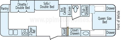 30' 2004 Coachmen Chapparal w/Slide Floorplan
