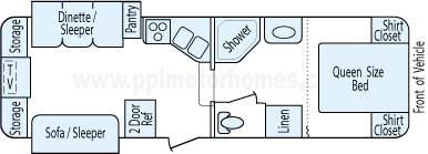 27' 2008 Forest River Flagstaff Super Lite w/2 Slides Floorplan