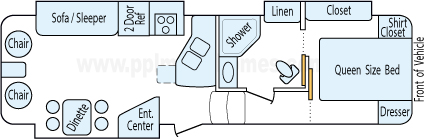 30' 2013 Keystone Cougar Lite w/3 Slides Floorplan