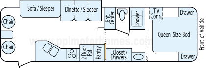 29' 2002 Keystone Cougar w/Slide Floorplan