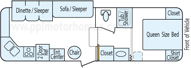 27' 2000 Holiday Rambler Alumascape w/Slide Floorplan