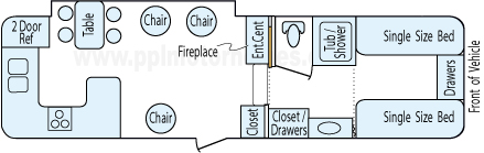 31' 2006 Forest River Wildwood w/Slide Floorplan