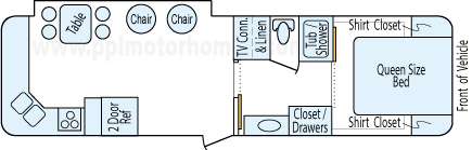 30' 1998 Carriage Carri-Lite w/Slide Floorplan