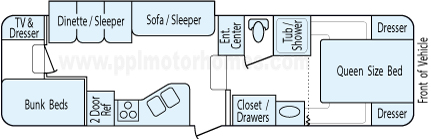 31' 2004 Cross Roads Cruiser w/Slide Floorplan