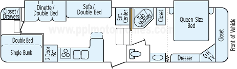 33' 2004 Forest River Cardinal w/2 Slides - Bunk House Floorplan