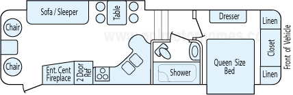 30' 2014 Keystone Sprinter w/2 Slides Floorplan