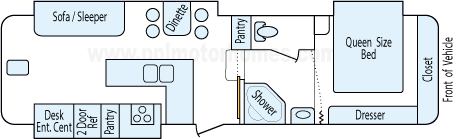 32' 2002 Forest River Cedar Creek w/3 Slides Floorplan