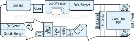 32' 2008 Keystone Copper Canyon w/2 Slides - Bunk House Floorplan