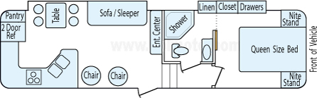 31' 2014 Forest River Wildcat Extralite w/2 Slides Floorplan
