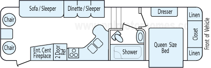 29' 2014 Keystone Sprinter w/2 Slides Floorplan