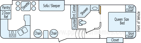 32' 2014 Forest River Rockwood Signature w/2 Slides Floorplan