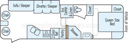 29' 2005 Forest River Wildcat w/Slide Floorplan