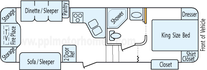 31' 2014 Rockwood Signature w/2 Slides Floorplan