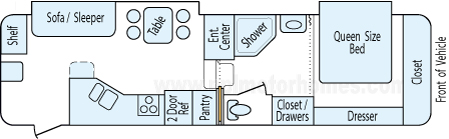 32' 2007 Holiday Rambler Savoy Lx w/2 Slides Floorplan