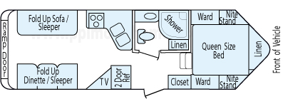 28' 2013 Forest River Work And Play - Toy Hauler Floorplan