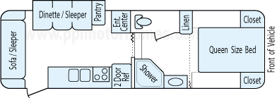 27' 2009 Kz Sportsmen w/Slide Floorplan