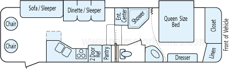 32' 2004 Keystone Everest w/2 Slides Floorplan