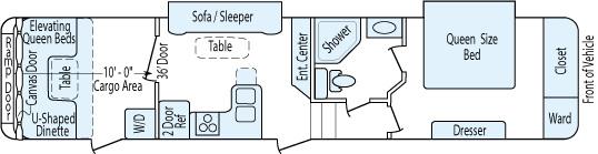 36' 2011 Keystone Raptor w/2 Slides & Generator - Bunk House Floorplan