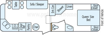 30' 2007 Keystone Cougar w/Slide Floorplan
