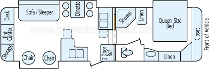 32' 2007 Peterson Ind Excel w/3 Slides Floorplan