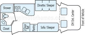 25' 2004 Four Winds Chateau Citation w/Slide Floorplan