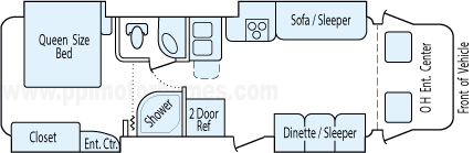 31' 2011 Winnebago Aspect w/3 Slides Floorplan