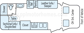 25' 2011 Fleetwood Tioga w/Slide Floorplan