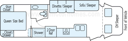 31' 2001 Fleetwood Tioga w/Slide - Bunk House Floorplan