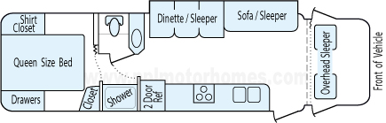 31' 2009 Winnebago Access w/Slide Floorplan