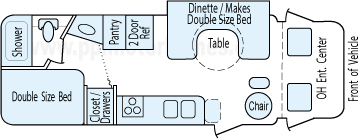 28' 2006 Winnebago Aspect w/Slide Floorplan