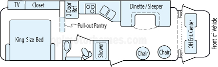 34' 2015 Thor Four Winds w/Slide Floorplan