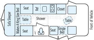 20' 2007 Roadtrek Popular 4x4 Floorplan