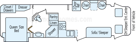 32' 2013 Fleetwood Tioga Ranger w/2 Slides Floorplan