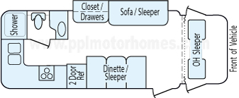 25' 2003 Winnebago Minnie w/Slide Floorplan