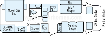 29' 2006 Winnebago Outlook w/2 Slides Floorplan