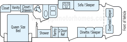 30' 2008 Jayco Greyhawk w/2 Slides Floorplan