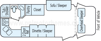 24' 2001 Coachmen Catalina Sport w/Slide Floorplan