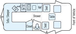 20' 2006 Roadtrek Floorplan