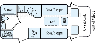 22' 2004 Gulf Stream Conquest B Tourng Cruiser Floorplan