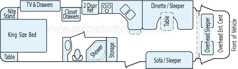35' 2009 Weekend Warrior Road Warrior w/3 Slides Floorplan