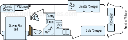 32' 2009 Winnebago Access w/2 Slides Floorplan