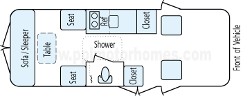 20' 2007 Roadtrek Floorplan