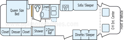 31' 2010 Coachmen Concord w/3 Slides Floorplan