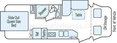 24' 2013 Winnebago/Itasca Navion Iq w/2 Slides Floorplan