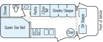 25' 2012 Winnebago Chalet Floorplan