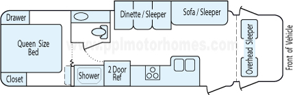 31' 2004 Fleetwood Tioga w/Slide Floorplan
