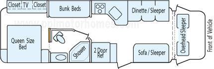 31' 2014 Thor Four Winds w/Slide - Bunk House Floorplan